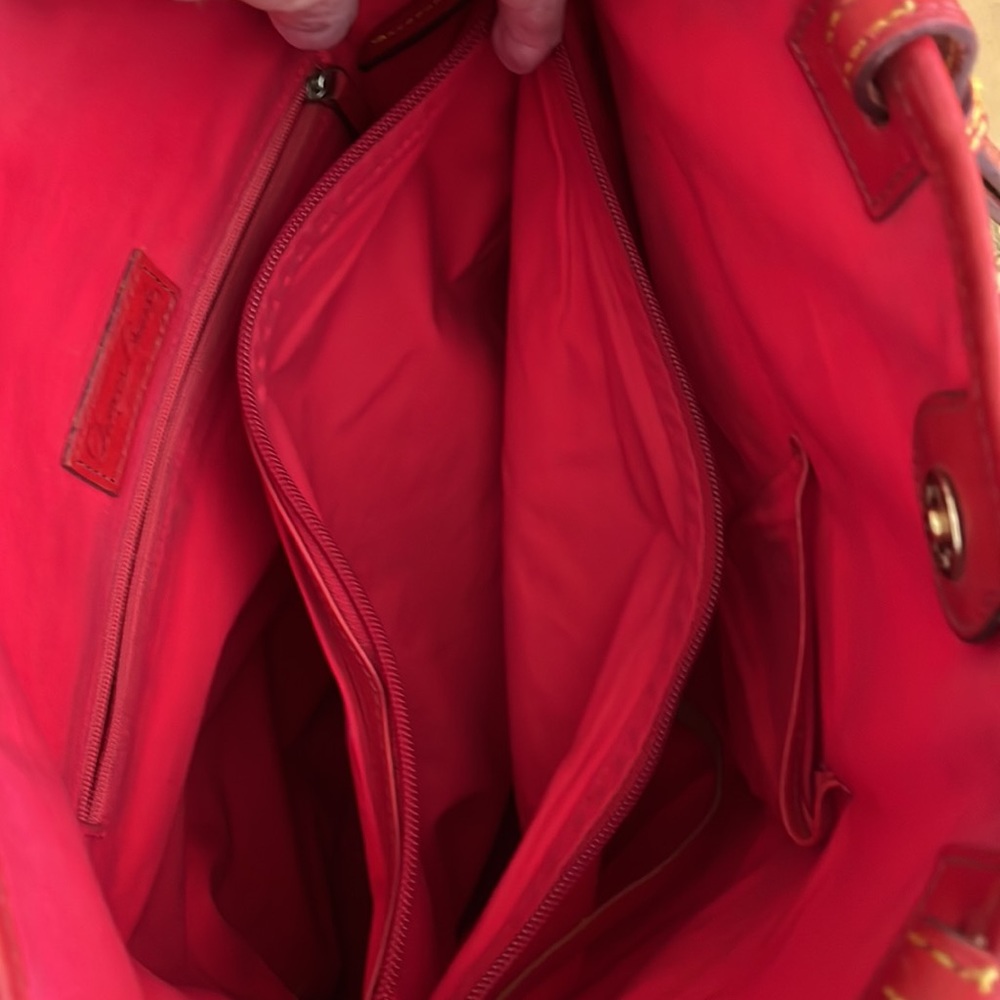 Dooney & Bourke Zebra Print Canvas And Suede Hand… - image 4